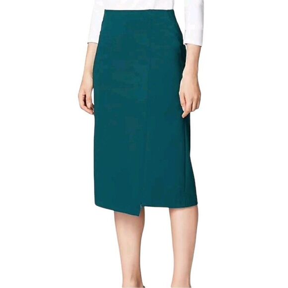 J. Jill Ponte Teal Blue Asymmetric Skirt (Size M) - Picture 1 of 6